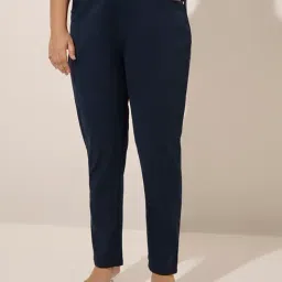 Gia by Westside Navy Blue Solid High-Rise Cotton-Blend Jeggings-picture-40