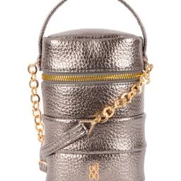 Baggit Silver Textured Extra Small Bucket Bag-61