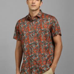 Louis Philippe Red Cotton Slim Fit Printed Shirt-picture-15