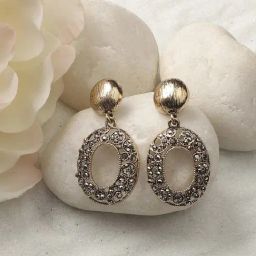 Sohi Women's Intricate Circular Drop Earrings  Gold-image-42