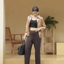Blissclub Brown Cotton Regular Fit Trouser-image-123