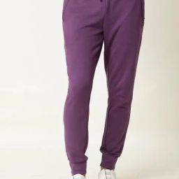 Rare Rabbit Purple Cotton Regular Fit Solid Joggers-image-12