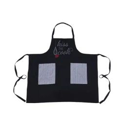 Okhai Zesty Navy Hand Embroidered Pure Cotton Unisex Apron - Set of 1-7