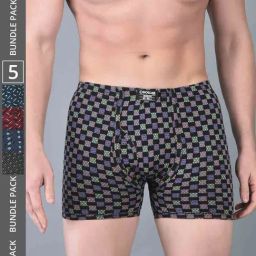 Dollar Bigboss Assorted Cotton Regular Fit Printed Trunks - Pack Of 5-picture-14