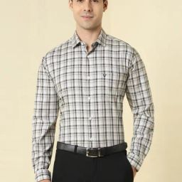 Allen Solly Grey Slim Fit Checks Shirt-image-106