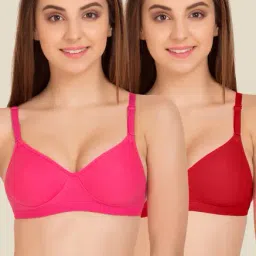 Tweens Pink & Red Padded Bra (Pack Of 2)-image-45