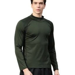 Chkokko Bottle Green Regular Fit Sports T-Shirt-image-66