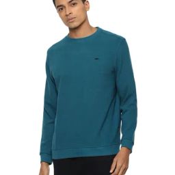 Van Heusen Teal Blue Regular Fit Sweatshirt-image-15