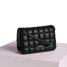 Forever Glam by Pantaloons Black Quilted Small Cross Body Bag-image-101