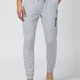Peter England Grey Cotton Regular Fit Printed Joggers-image-57