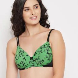 Clovia Green Printed Padded Bra-image-64