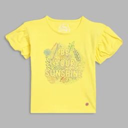 Blue Giraffe Kids Yellow Printed T-Shirt-image-62