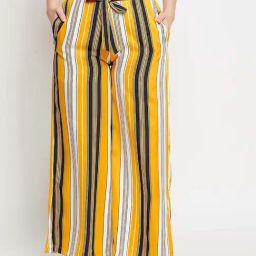 Clovia Yellow Striped Pyjamas-image-67