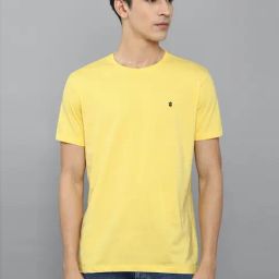 Louis Philippe Jeans Yellow Cotton Slim Fit T-Shirt-image-9