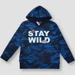Gini & Jony Kids Navy Printed Full Sleeves Hoodie-image-57