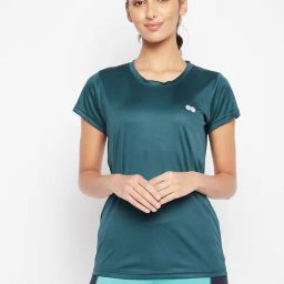 Clovia Teal Blue T-Shirt-image-65