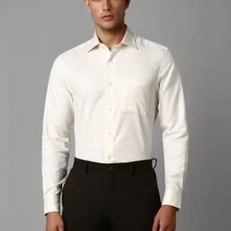 Louis Philippe Beige Regular Fit Texture Shirt-picture-27