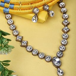Dhivara Copper-Plated Kundan Stone-Studded Jewellery Set-image-7