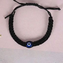 NVR Black Fabric Elasticated Bracelet for Unisex-picture-7