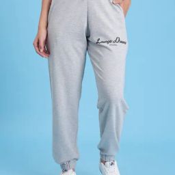 Lounge Dreams Grey Cotton Solid Joggers-image-95