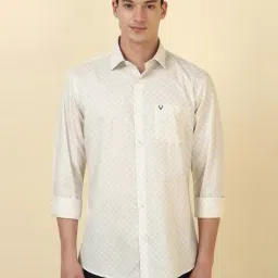 Allen Solly Beige Cotton Slim Fit Printed Shirt-picture-14