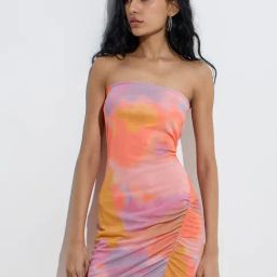 Nuon by Westside Multicolour Tie-Dye Printed Bodycon Dress-3