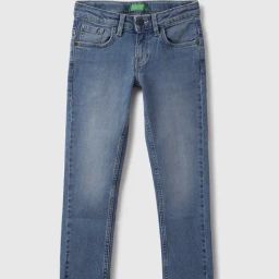United Colors of Benetton Boys Blue Cotton Blend Solid Jeans-image-32