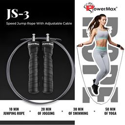 PowerMax Fitness JS-3-BK Tangle Free SkippingRope image 4