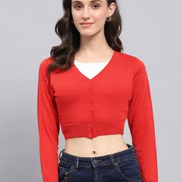 Monte Carlo Women Woollen Crop Cardigan-image-73