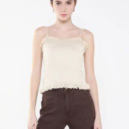 SHOWOFF Beige Regular Fit Crop Top-picture-24
