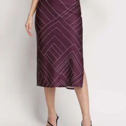 Fablestreet Wine Printed Skirts-picture-26