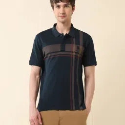 U.S. Polo Assn. Navy Cotton Slim Fit Checks Polo T-Shirt-picture-9