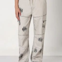 Showoff Grey Straight Fit Printed Cargo Jeans-image-58