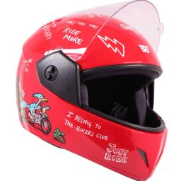 Royal Enfield Red Hard Polycarbonate Plastic Buddy Keep Riding Kids Helmet-image-69