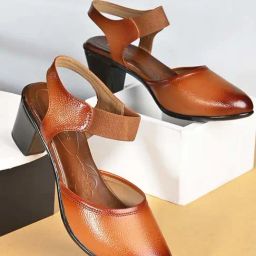 Pelle Albero Women's Tan Ankle Strap Sandals-image-99