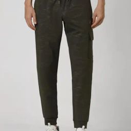 Van Heusen Olive Slim Fit Texture Joggers-picture-29