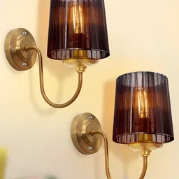 Homesake Gold-Toned Metal Frustum Shaped Wall Lamp-image-15