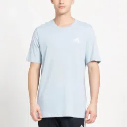 Adidas Blue Cotton Regular Fit T-Shirt-picture-7