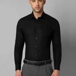 Louis Philippe Black Linen Regular Fit Shirt-image-102