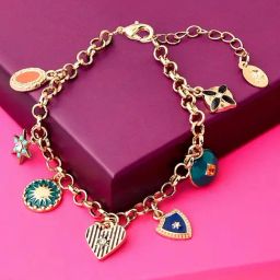 Accessorize London Reconnected Multicolor Alloy Charms Bracelet-14