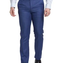 Raymond Blue Contemporary Fit Trousers-image-85