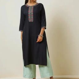 Soch Black Embroidered Straight Kurta-image-26