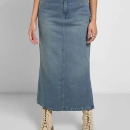 Sf Jeans By Pantaloons Medium Stone Cotton Slim Fit Skirt-image-15