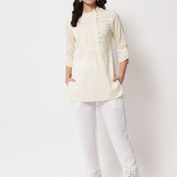 ARDITA Mid Rise Lace Hem Trousers-image-21