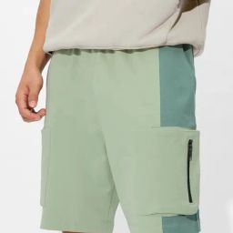 The Souled Store Green Cotton Regular Fit Colorblock Shorts-picture-16