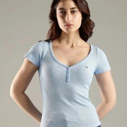 Tommy Hilfiger Blue Cotton Slim Fit T-Shirt-picture-6