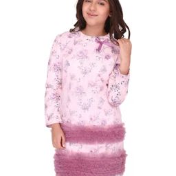 Cutecumber Kids Light Purple Applique  Shift Dress-image-87