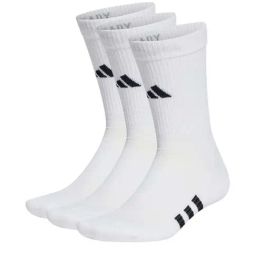 Adidas Performance Cushioned Aeroready White Crew Socks - Pack of 3-9