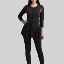 N-Gal Black Plain Swimsuit-image-55