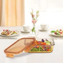 Peggy Oliver Amber Glass Rectangular Food Container With Lid (1.52 L)-image-47